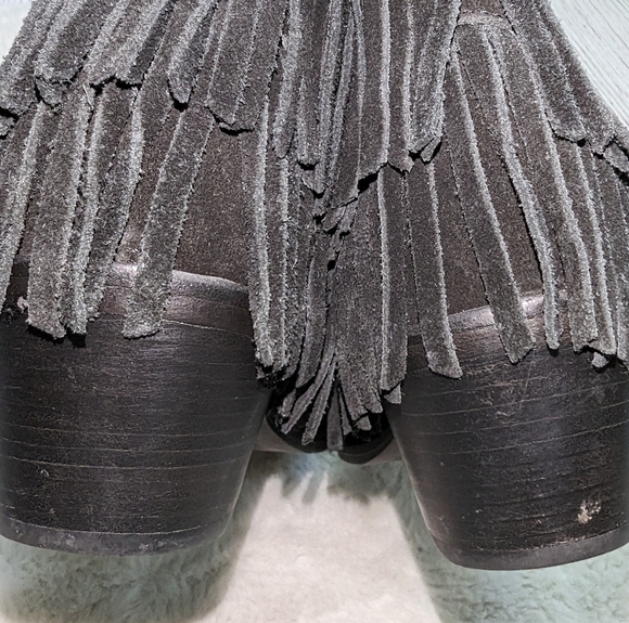All Saints Salerno Suede Fringe Ankle Boots 37/6 - Picture 6 of 12